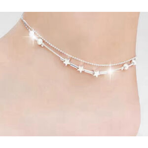 NEW SILVER STAR ANKLE BRACELET, 925 SILVER ANKLET, ANKLE JEWELRY, ANKLET